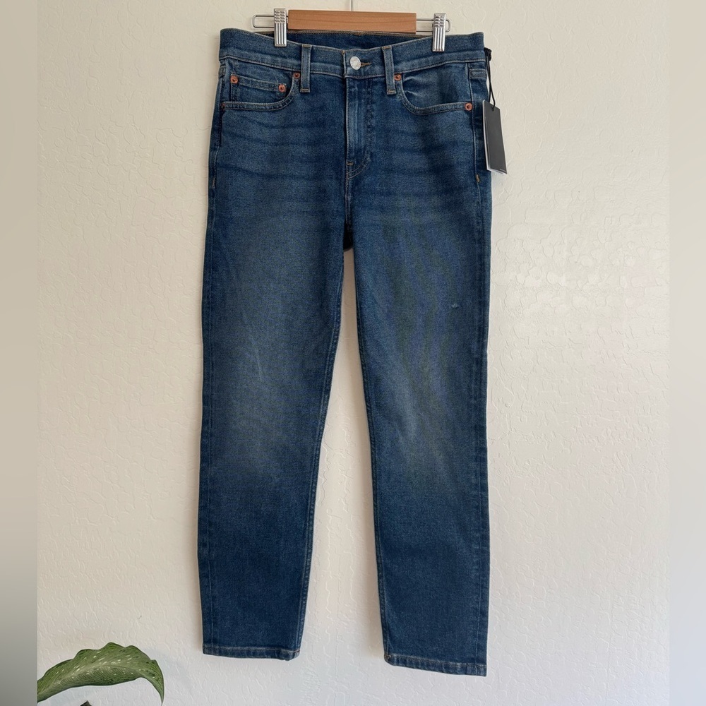 Re/Done 90’s Mid Rise Ankle Crop jean Dark wash size 27 - Picture 2 of 9